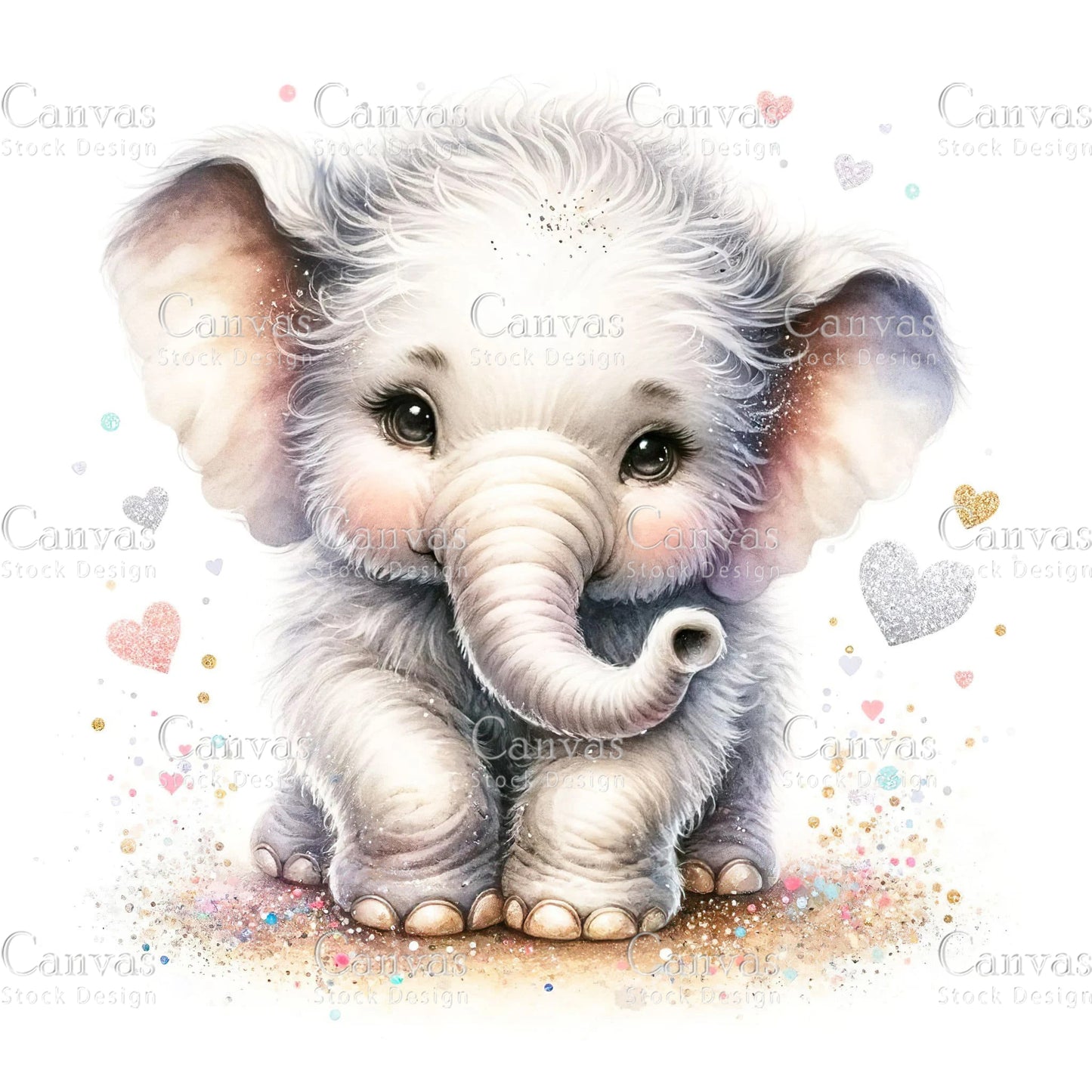 Watercolour Elephant Clipart, Baby Animals, Animal Clipart, Watercolor Animals, Animal Stickers, Summer Clipart, Fantasy Clipart