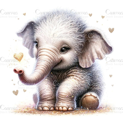 Watercolour Elephant Clipart, Baby Animals, Animal Clipart, Watercolor Animals, Animal Stickers, Summer Clipart, Fantasy Clipart