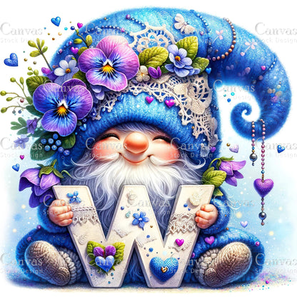 Watercolor Garden Gnome, Flower Gnome, Summer Gnome, Elf Clipart, Spring Clipart, Watercolour Clipart, Fantasy Clipart