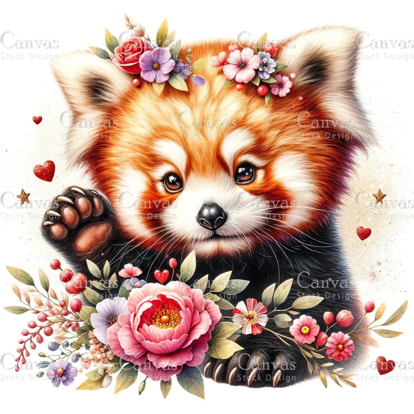 Watercolour Red Panda Clipart, Baby Animals, Animal Clipart, Watercolor Animals, Animal Stickers, Summer Clipart, Fantasy Clipart