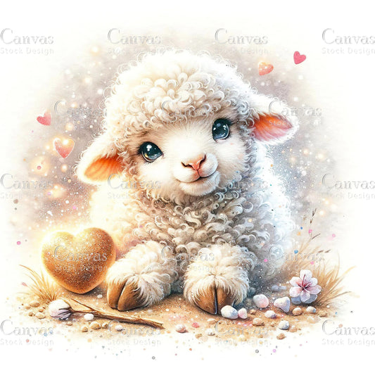 Watercolour Sheep, Baby Animals, Animal Clipart, Watercolor Animals, Animal Stickers, Spring Clipart, Summer Clipart, Fantasy Clipart