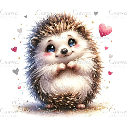 Watercolour Hedgehog, Baby Animals, Animal Clipart, Watercolor Animals, Animal Stickers, Summer Clipart, Fantasy Clipart