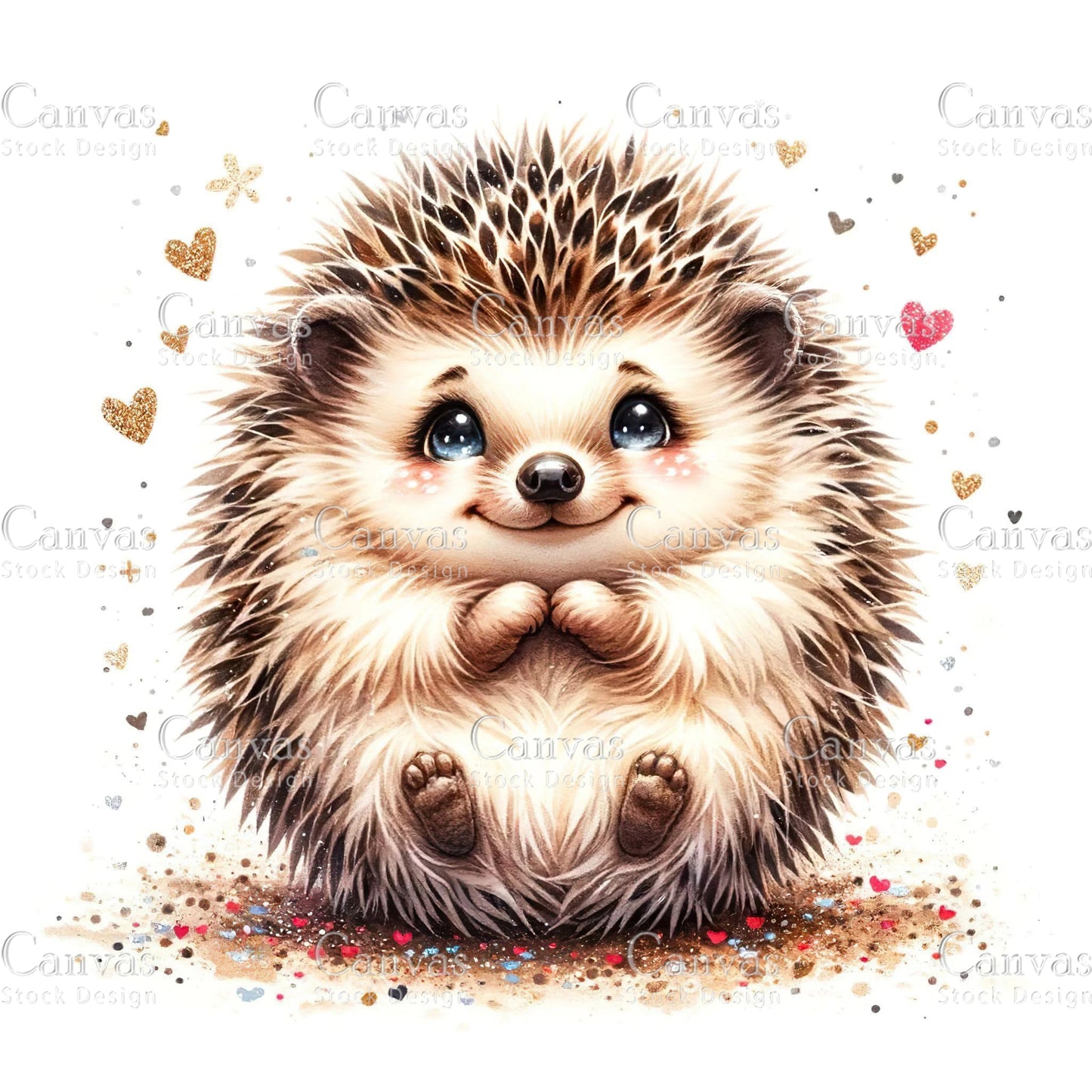 Watercolour Hedgehog, Baby Animals, Animal Clipart, Watercolor Animals, Animal Stickers, Summer Clipart, Fantasy Clipart