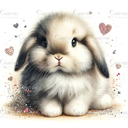 Watercolour White Rabbit, Baby Animals, Animal Clipart, Watercolor Animals, Animal Stickers, Summer Clipart, Fantasy Clipart