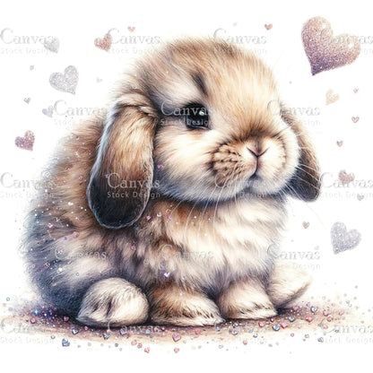 Watercolour White Rabbit, Baby Animals, Animal Clipart, Watercolor Animals, Animal Stickers, Summer Clipart, Fantasy Clipart