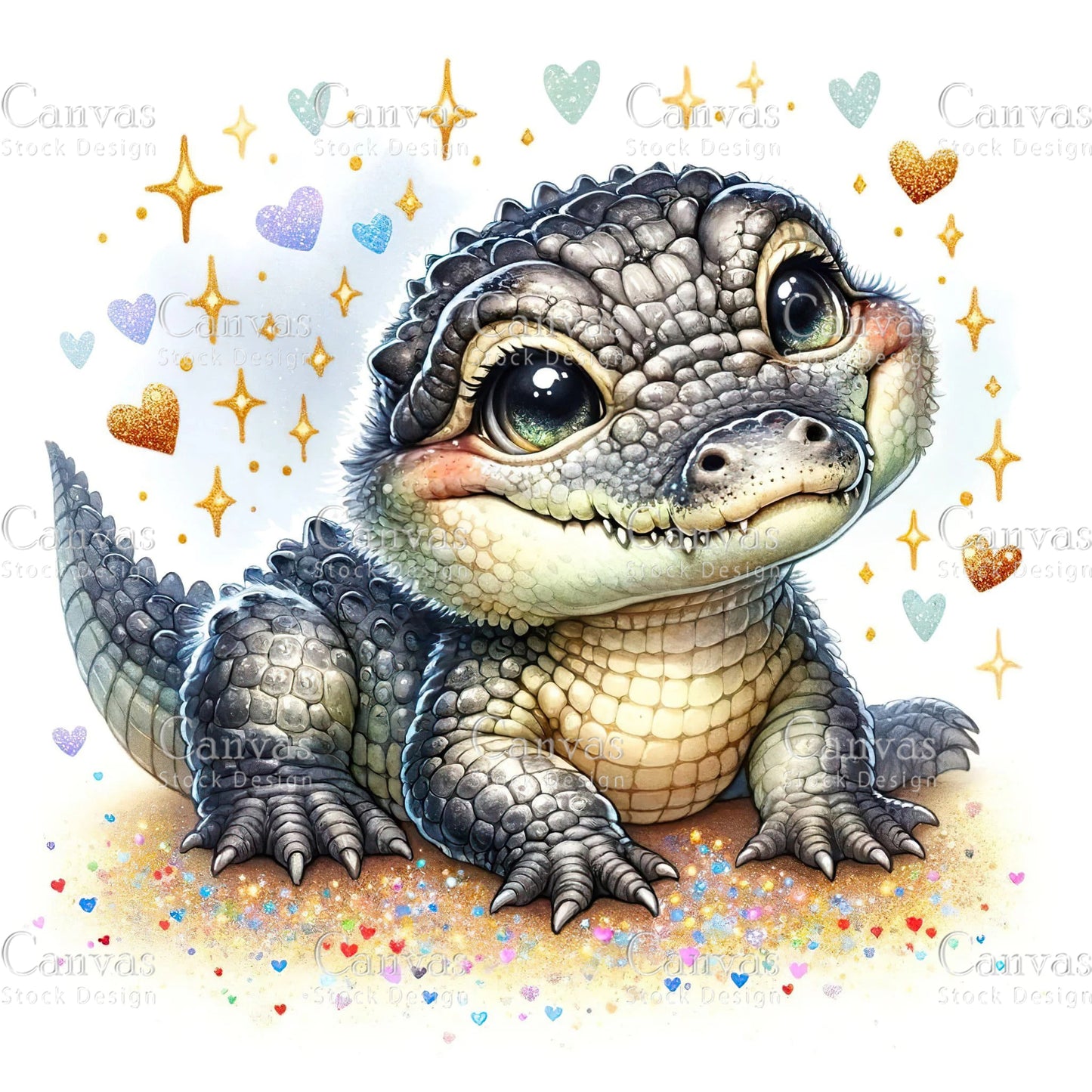 Watercolour Crocodile, Baby Animals, Animal Clipart, Watercolor Animals, Animal Stickers, Summer Clipart, Fantasy Clipart