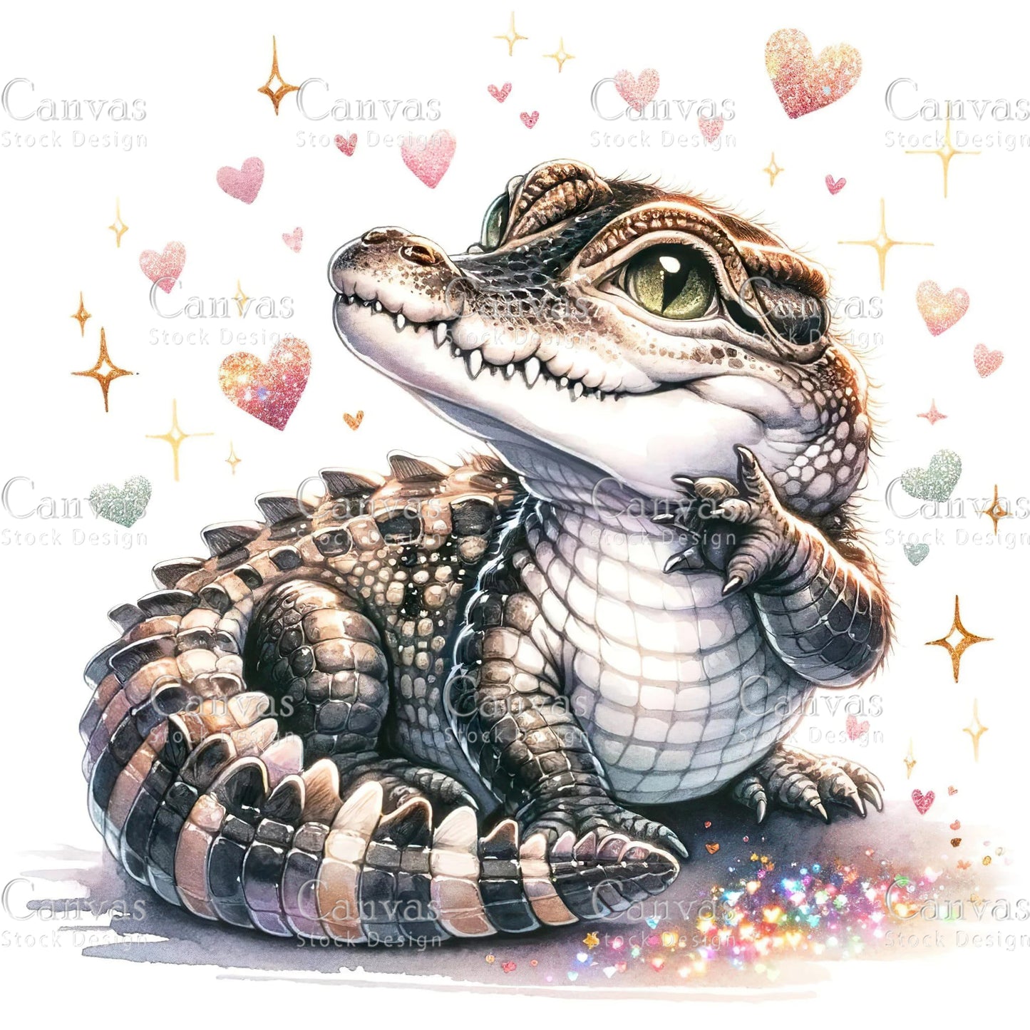 Watercolour Crocodile, Baby Animals, Animal Clipart, Watercolor Animals, Animal Stickers, Summer Clipart, Fantasy Clipart