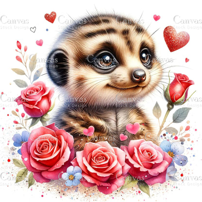 Watercolour Meerkat, Baby Animals, Animal Clipart, Watercolor Animals, Animal Stickers, Summer Clipart, Fantasy Clipart