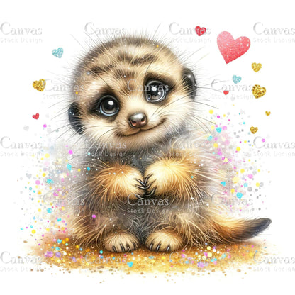 Watercolour Meerkat, Baby Animals, Animal Clipart, Watercolor Animals, Animal Stickers, Summer Clipart, Fantasy Clipart