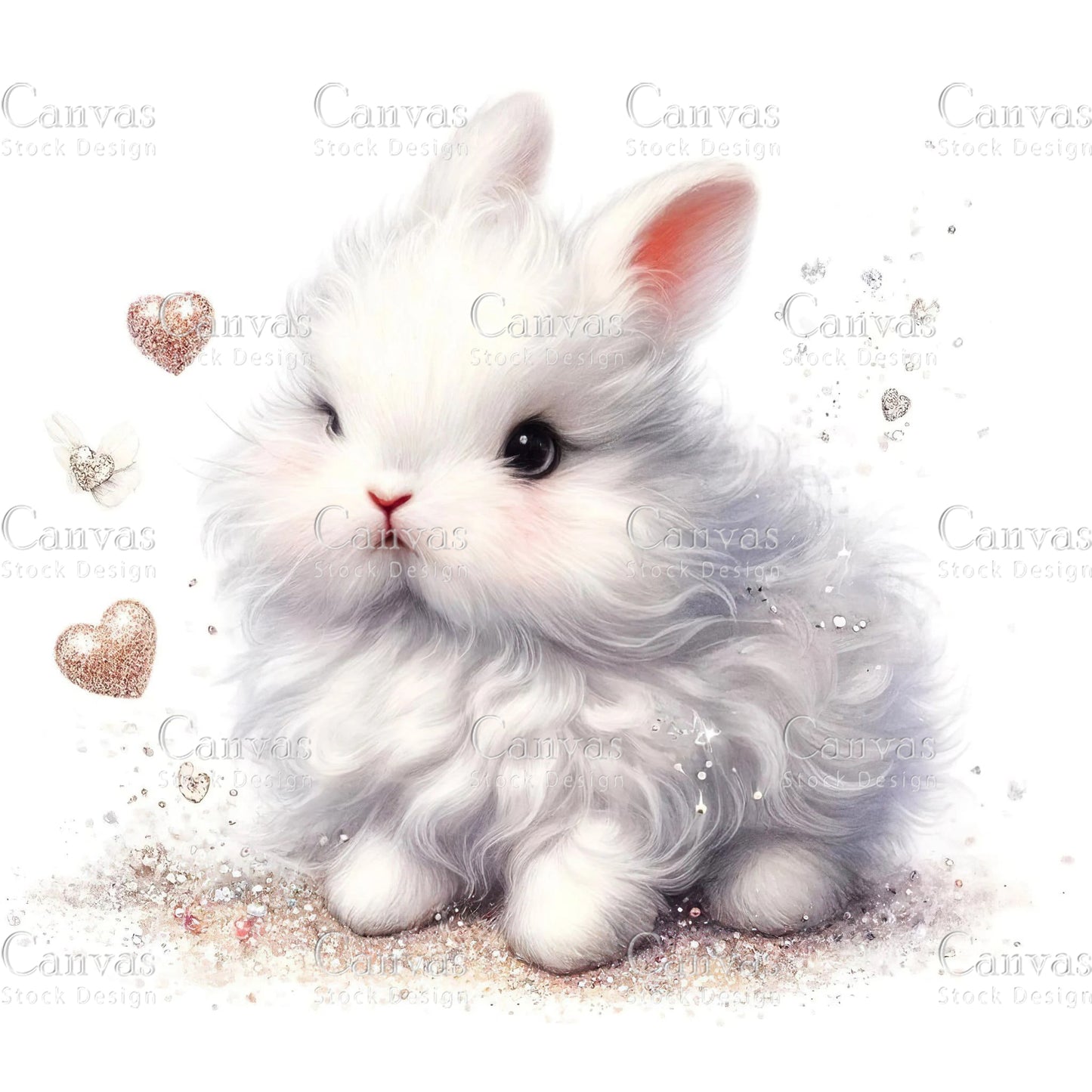 Watercolour White Rabbit, Baby Animals, Animal Clipart, Watercolor Animals, Animal Stickers, Summer Clipart, Fantasy Clipart