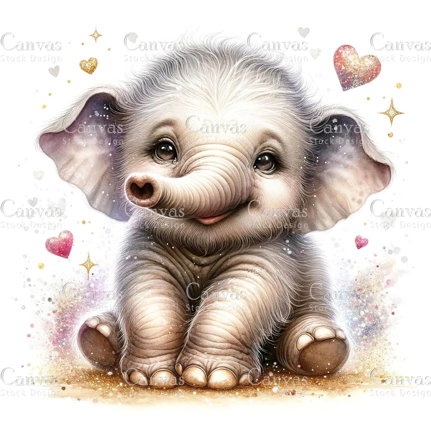 Watercolour Elephant Clipart, Baby Animals, Animal Clipart, Watercolor Animals, Animal Stickers, Summer Clipart, Fantasy Clipart