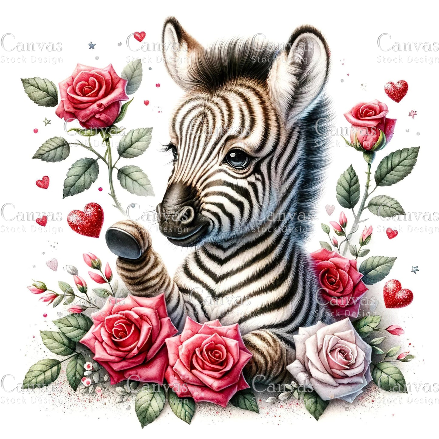 Watercolour Zebra, Zebra Clipart, Spring Clipart, Summer Clipart, Animal Clipart, Watercolor Animal, Animal Stickers, Fantasy Clipart