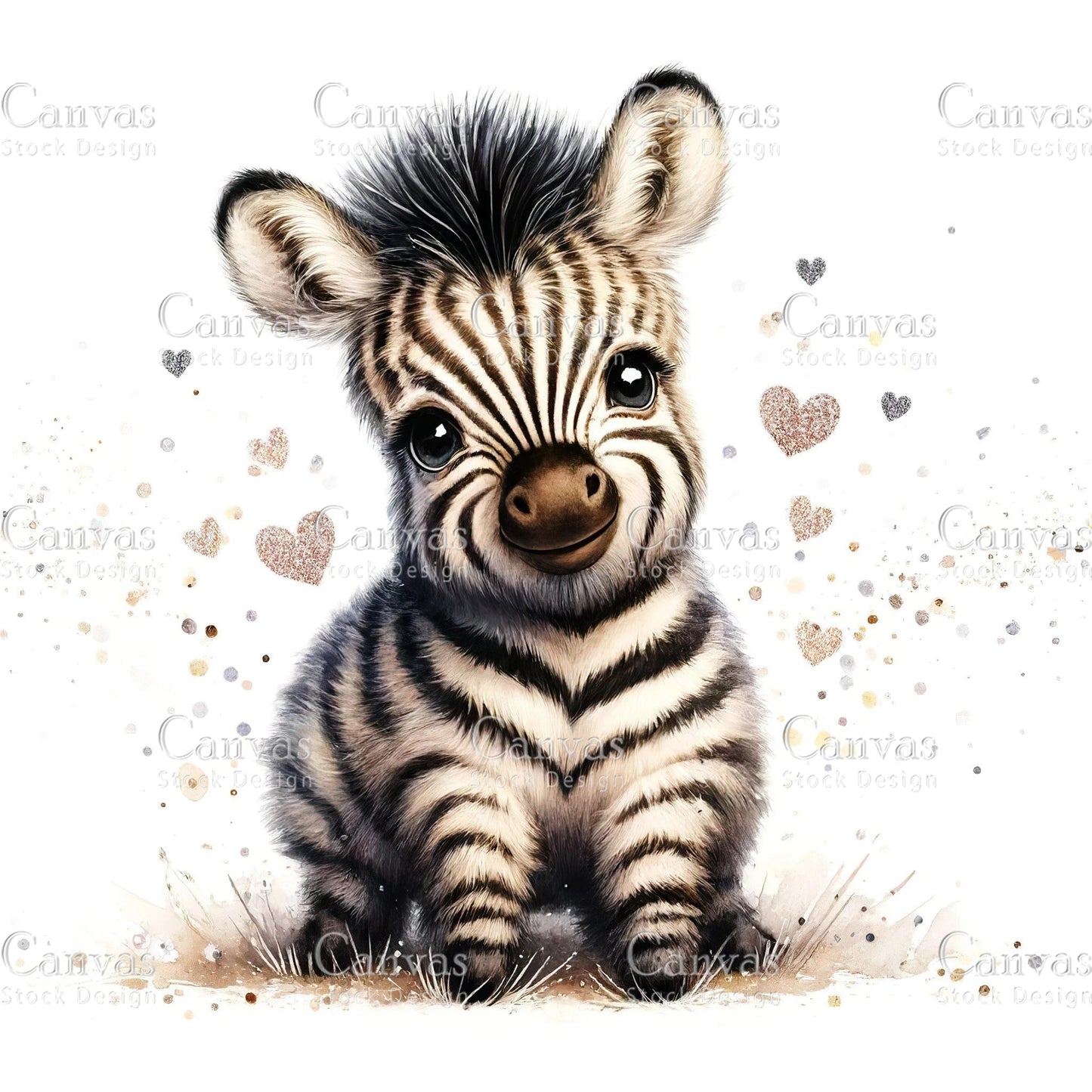 Watercolour Zebra, Zebra Clipart, Spring Clipart, Summer Clipart, Animal Clipart, Watercolor Animal, Animal Stickers, Fantasy Clipart