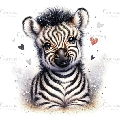 Watercolour Zebra, Zebra Clipart, Spring Clipart, Summer Clipart, Animal Clipart, Watercolor Animal, Animal Stickers, Fantasy Clipart