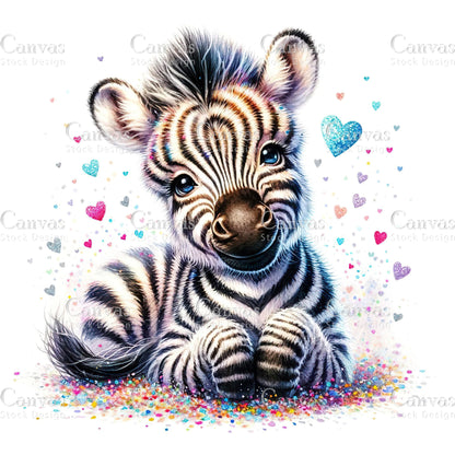 Watercolour Zebra, Zebra Clipart, Spring Clipart, Summer Clipart, Animal Clipart, Watercolor Animal, Animal Stickers, Fantasy Clipart