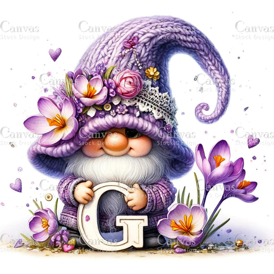 Watercolor Garden Gnome, Flower Gnome, Summer Gnome, Elf Clipart, Spring Clipart, Watercolour Clipart, Fantasy Clipart