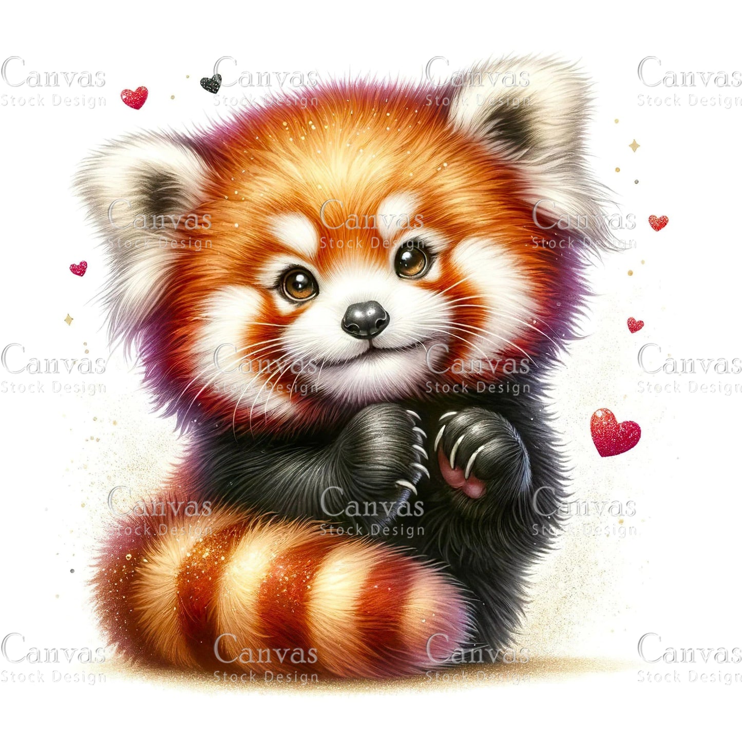 Watercolour Red Panda Clipart, Baby Animals, Animal Clipart, Watercolor Animals, Animal Stickers, Summer Clipart, Fantasy Clipart