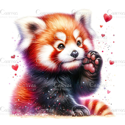 Watercolour Red Panda Clipart, Baby Animals, Animal Clipart, Watercolor Animals, Animal Stickers, Summer Clipart, Fantasy Clipart