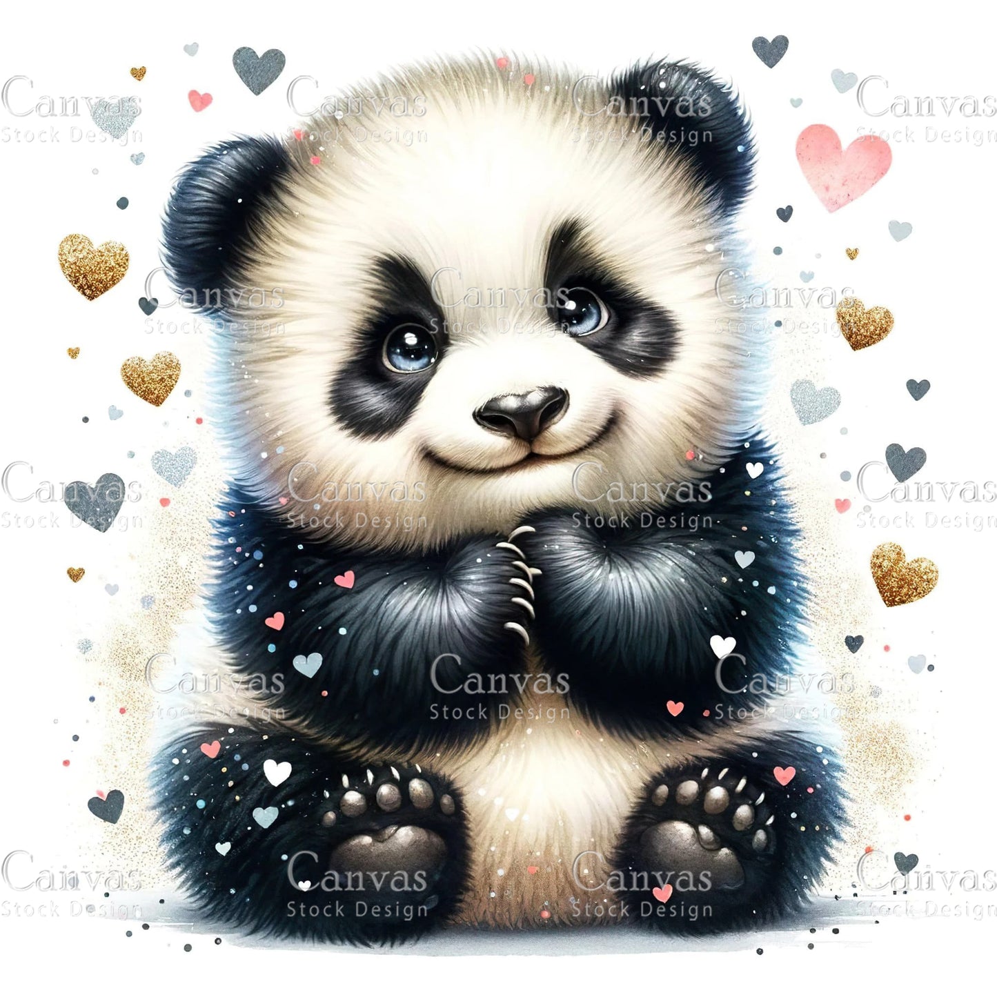 Watercolour Panda, Baby Animals, Animal Clipart, Watercolor Animals, Animal Stickers, Spring Clipart, Summer Clipart, Fantasy Clipart