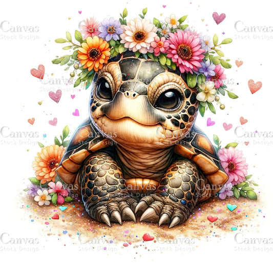 Watercolour Turtle, Baby Animals, Animal Clipart, Watercolor Animals, Animal Stickers, Summer Clipart, Fantasy Clipart