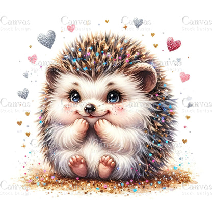 Watercolour Hedgehog, Baby Animals, Animal Clipart, Watercolor Animals, Animal Stickers, Summer Clipart, Fantasy Clipart