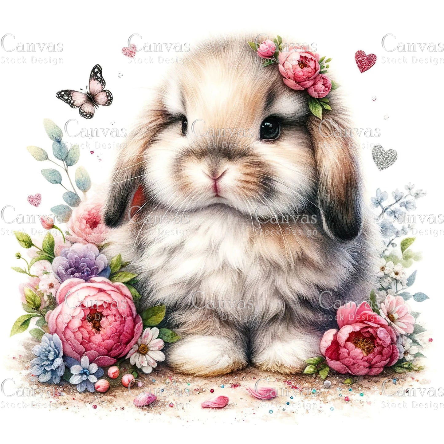 Watercolour White Rabbit, Baby Animals, Animal Clipart, Watercolor Animals, Animal Stickers, Summer Clipart, Fantasy Clipart