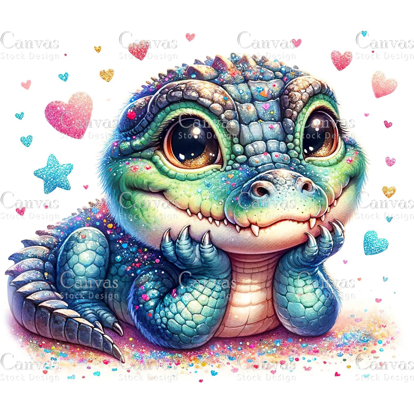 Watercolour Crocodile, Baby Animals, Animal Clipart, Watercolor Animals, Animal Stickers, Summer Clipart, Fantasy Clipart