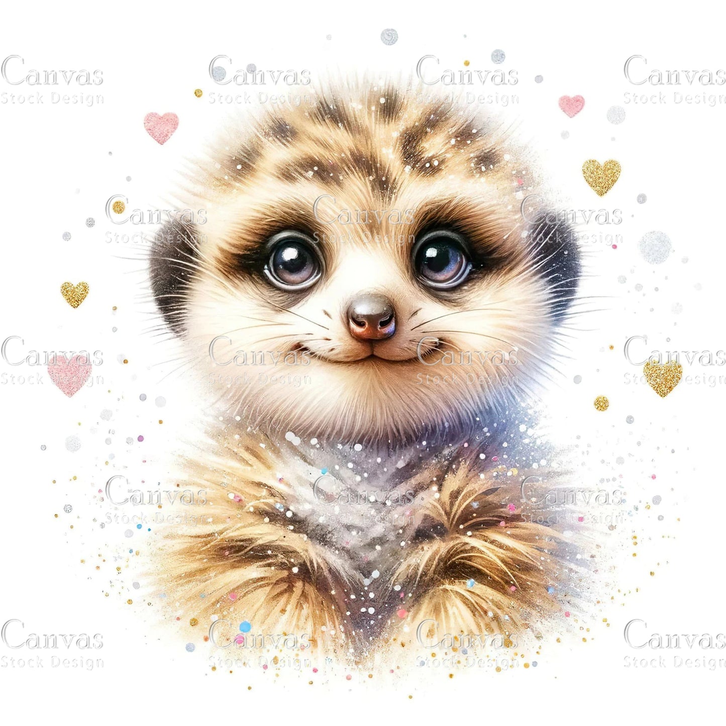 Watercolour Meerkat, Baby Animals, Animal Clipart, Watercolor Animals, Animal Stickers, Summer Clipart, Fantasy Clipart