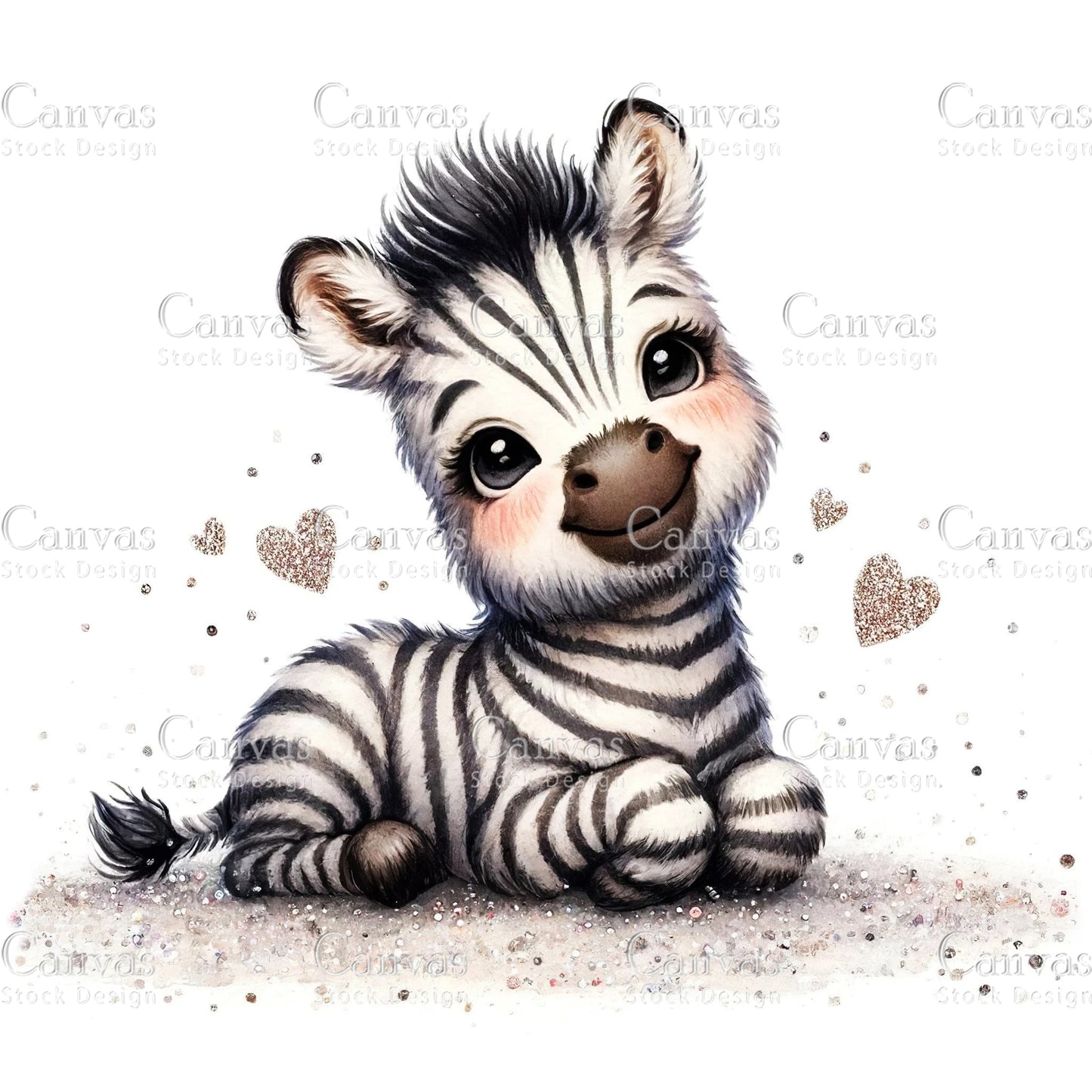 Watercolour Zebra, Zebra Clipart, Spring Clipart, Summer Clipart, Animal Clipart, Watercolor Animal, Animal Stickers, Fantasy Clipart