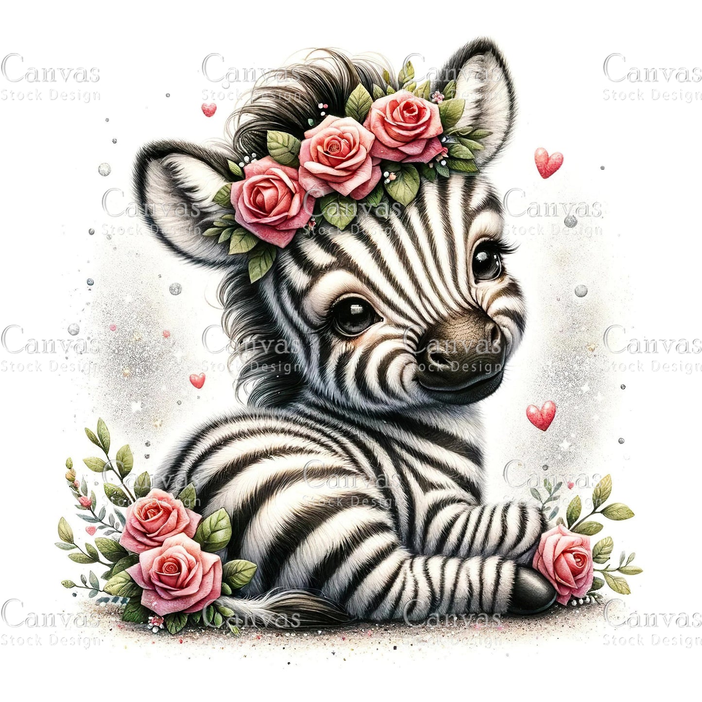 Watercolour Zebra, Zebra Clipart, Spring Clipart, Summer Clipart, Animal Clipart, Watercolor Animal, Animal Stickers, Fantasy Clipart