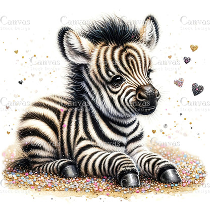 Watercolour Zebra, Zebra Clipart, Spring Clipart, Summer Clipart, Animal Clipart, Watercolor Animal, Animal Stickers, Fantasy Clipart