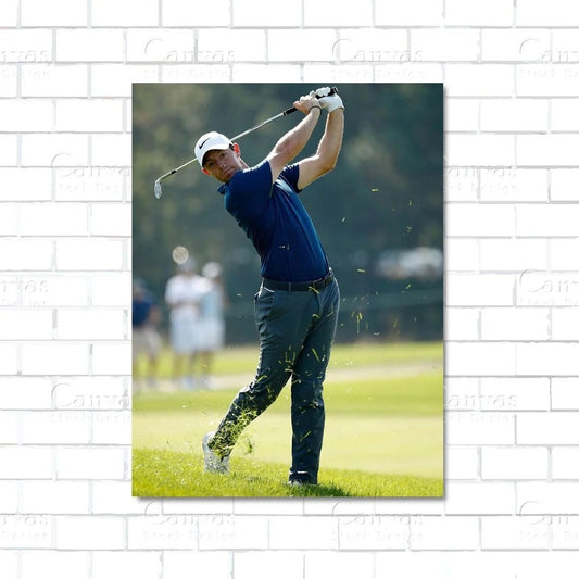 Rory McIlroy golf canvas wall art print – perfect for man cave or office