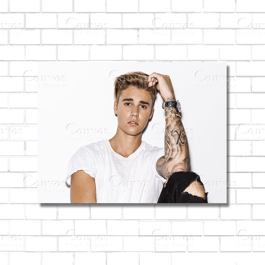 Justin Bieber Canvas Wall Art – Music Icon Poster Print