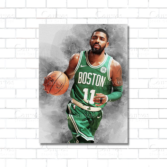 Kyrie Irving NBA basketball canvas wall art – poster print for sports room, man cave, and home decor