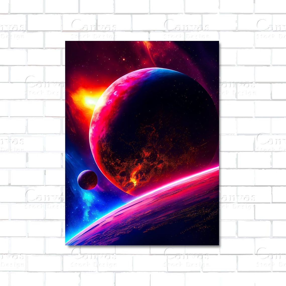Scape Boom canvas wall art – bold abstract explosion with landscape elements